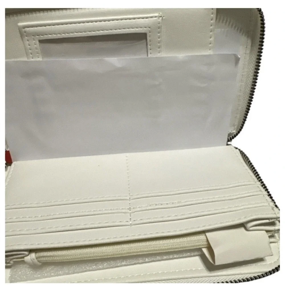 Betsey Johnson Times Newspaper Print Zip Around Wallet Wristlet NWT Novelty Y2K